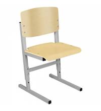 Стул ученический регулируемый СУТ.05-01, 400х375х660-740 мм, рост 4-6, серый каркас, фанера лак