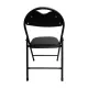 Стул складной для дома и офиса РС94, черный каркас, экокожа черный. Фото товара с разных ракурсов.